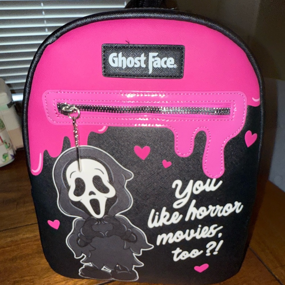 Bioworld Pink and Black Ghost Face Backpack